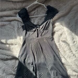 Urban Outfitters Black & White Swirl Pattern Dress